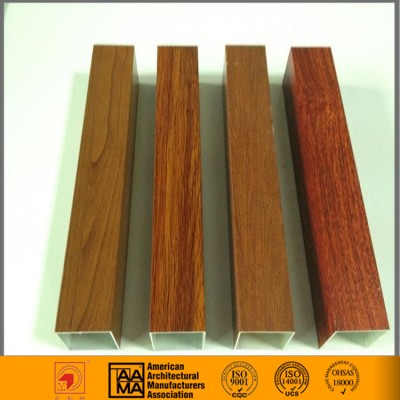 Wooden Grain Aluminum Tube and U Shape Side Groove