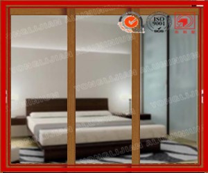 Aluminum Sliding Glass Door with Wooden Grain